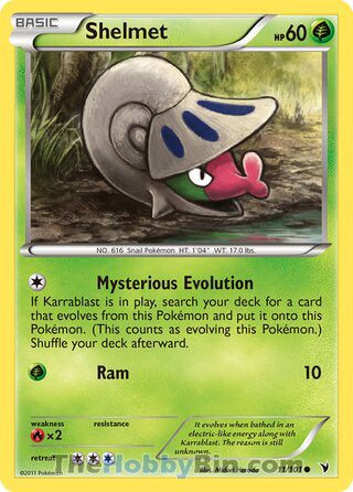 Shelmet #11/101 Common - Noble Victories Pokemon card