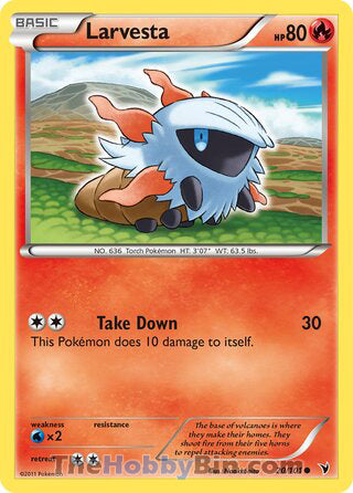 Larvesta #20/101 Common - Noble Victories Pokemon card