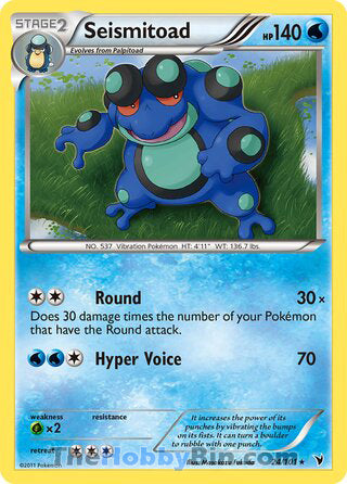 Seismitoad #24/101 Rare - Noble Victories Pokemon card