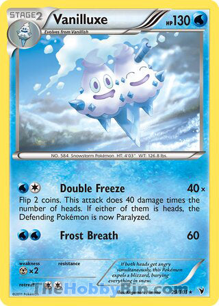 Vanilluxe #29/101 Rare - Noble Victories Pokemon card