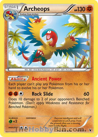 Archeops #67/101 Rare - Noble Victories Pokemon card