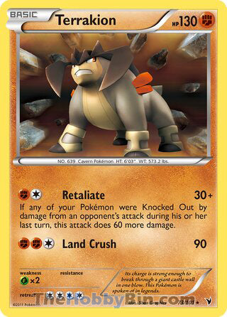 Terrakion #73/101 Holo Rare - Noble Victories Pokemon card