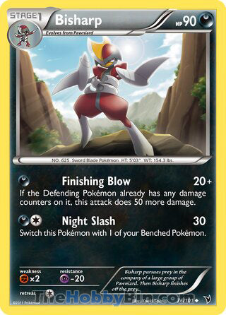 Bisharp #76/101 Uncommon - Noble Victories Pokemon card