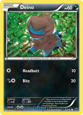 Deino #77/101 Common - Noble Victories Pokemon card