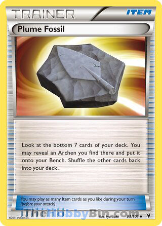 Plume Fossil #93/101 Uncommon - Noble Victories Pokemon card