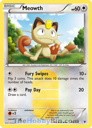 Meowth Noble Victories Secret Rare #102/101