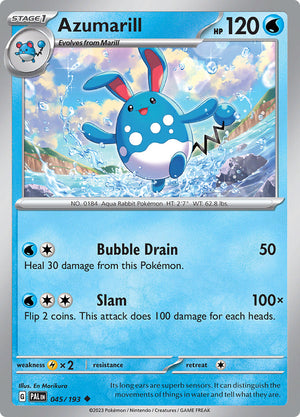 0045 Azumarill Uncommon Paldea Evolved