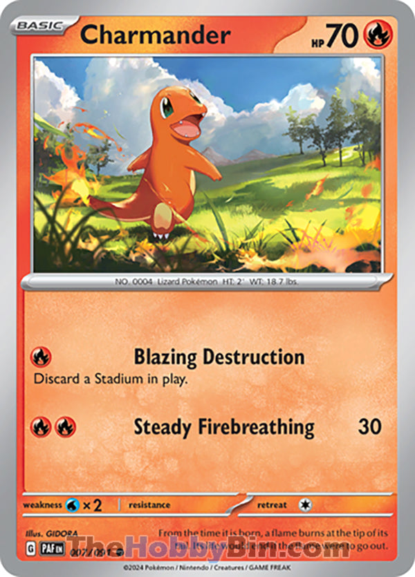 Charmander Paldean Fates Common #007/091 – The Hobby Bin