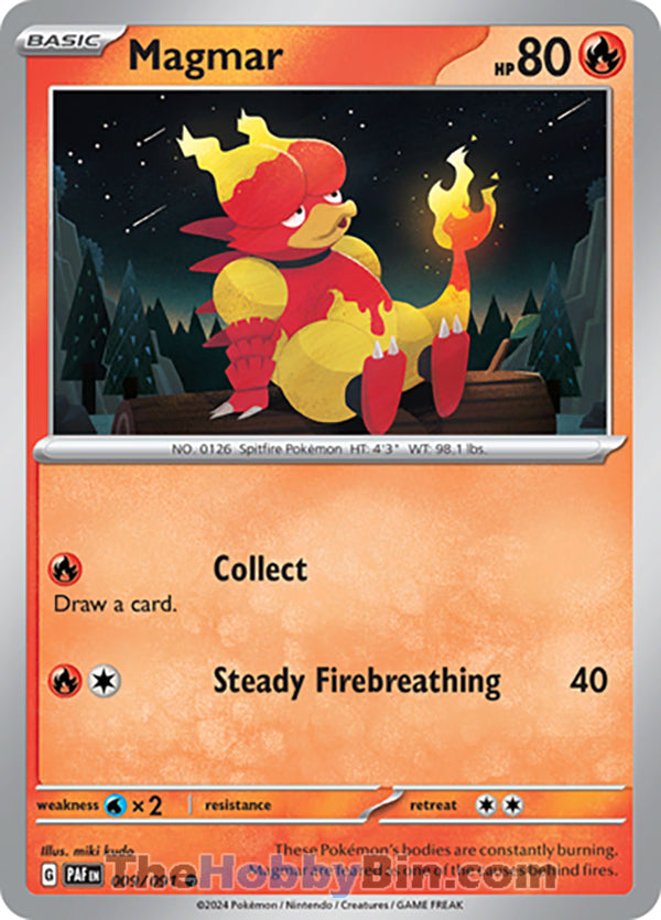 Magmar #009/091 Common - Paldean Fates Pokemon card
