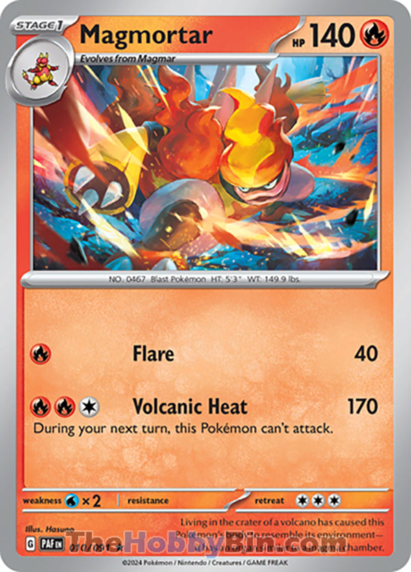 Magmortar #010/091 Rare - Paldean Fates Pokemon card