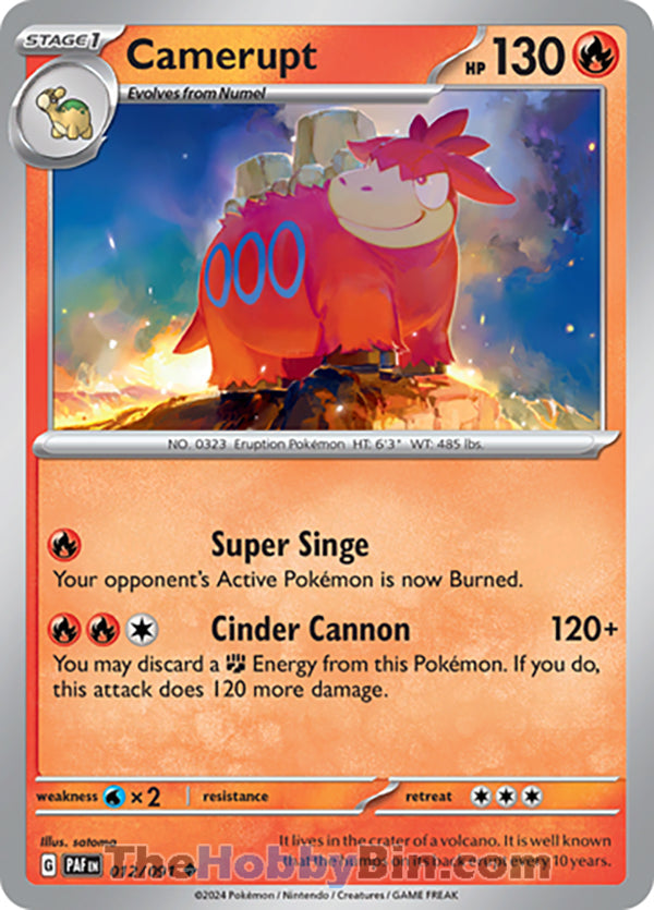 Camerupt #012/091 Uncommon - Paldean Fates Pokemon card