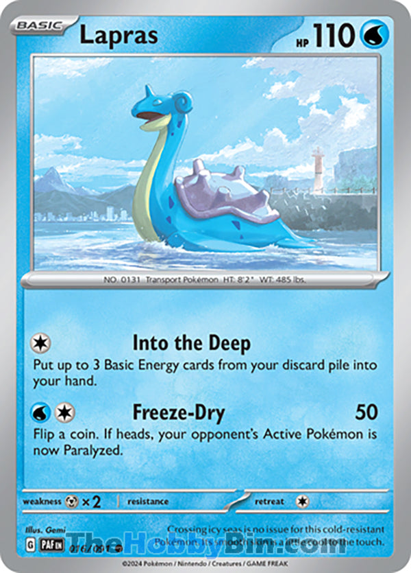 Lapras Paldean Fates Common #016/091