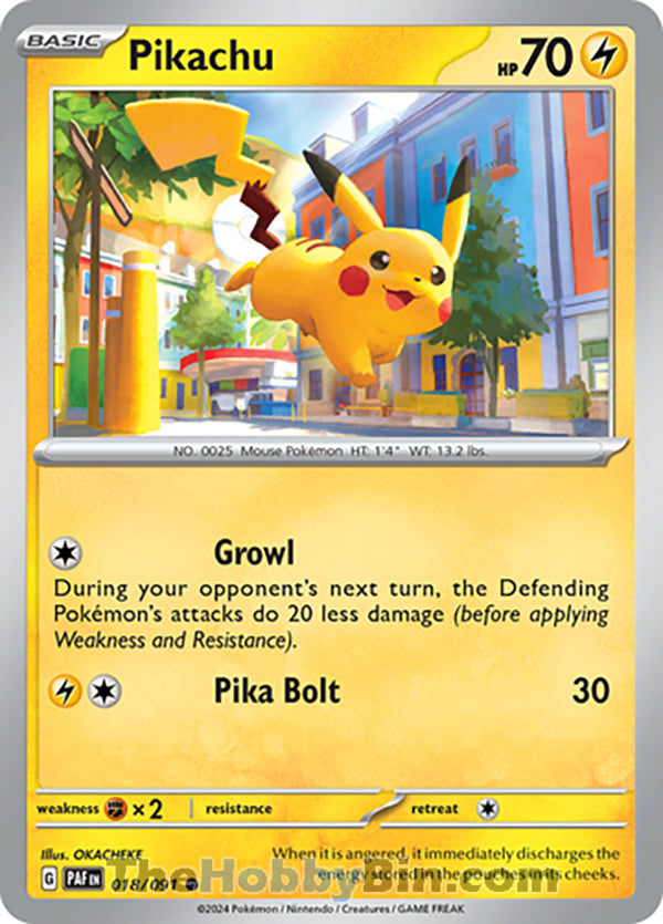 Pikachu #018/091 Common - Paldean Fates Pokemon card