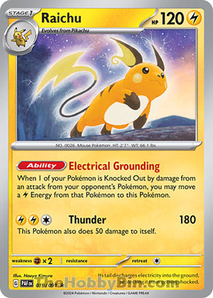 0019 Raichu Rare Paldean Fates