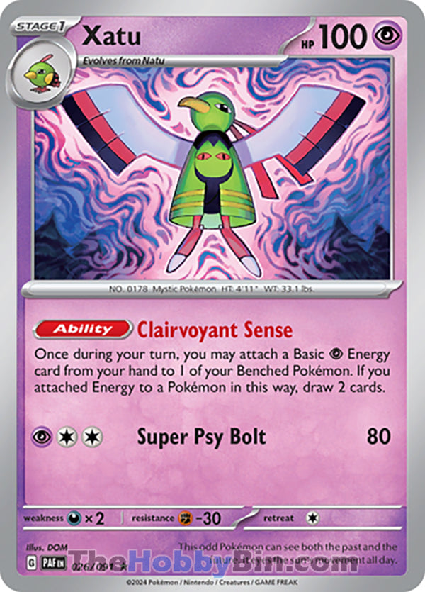 Xatu #026/091 Rare - Paldean Fates Pokemon card