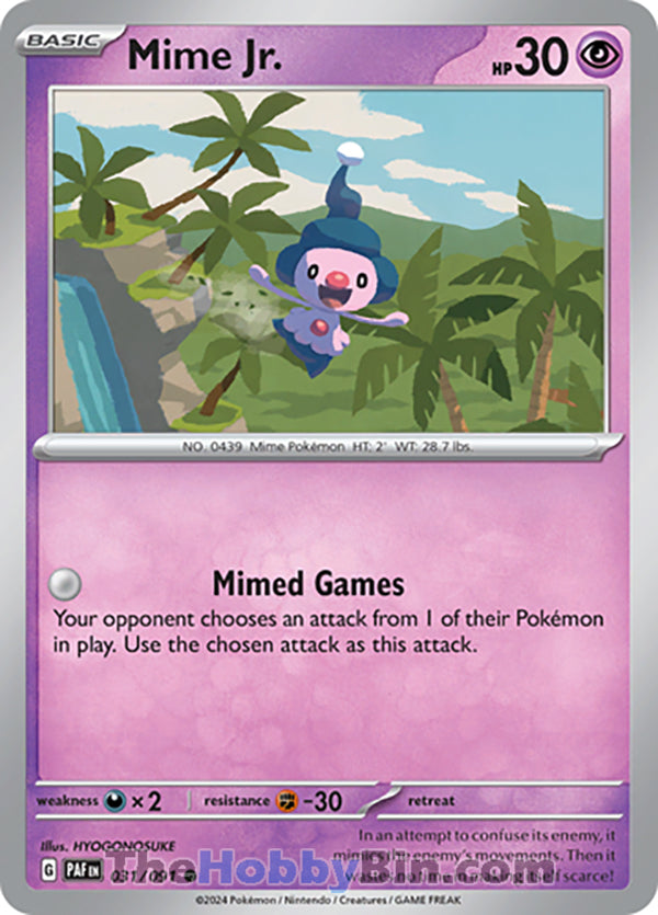 Mime Jr. Paldean Fates Common #031/091