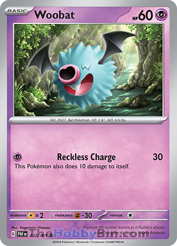 Woobat #032/091 Common - Paldean Fates Pokemon card