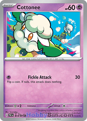 0034 Cottonee Common Paldean Fates