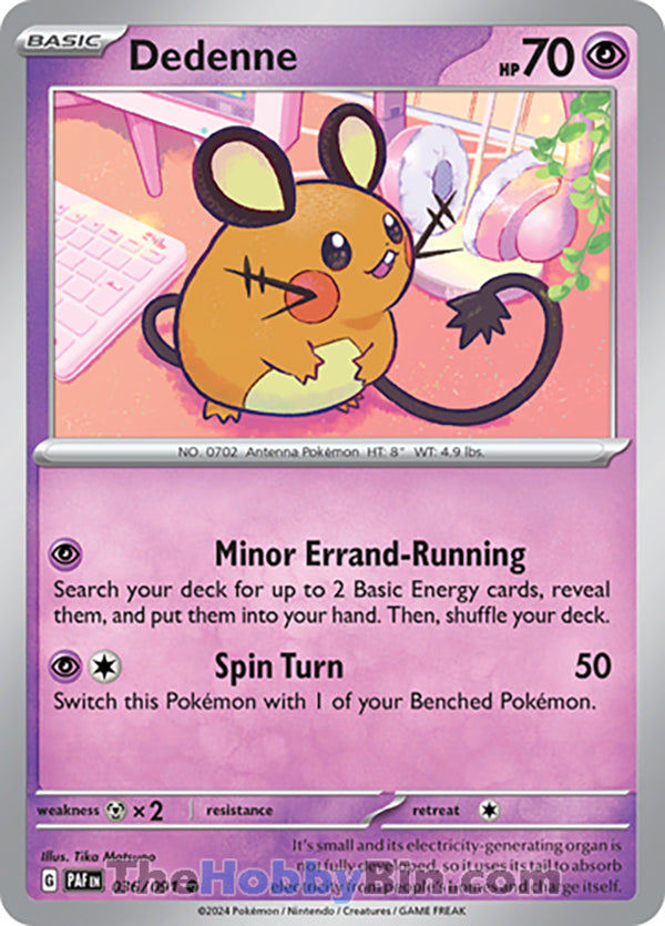 Dedenne #036/091 Common - Paldean Fates Pokemon card