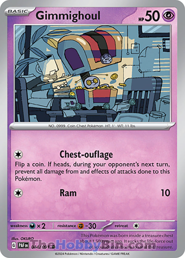 Gimmighoul #044/091 Common - Paldean Fates Pokemon card