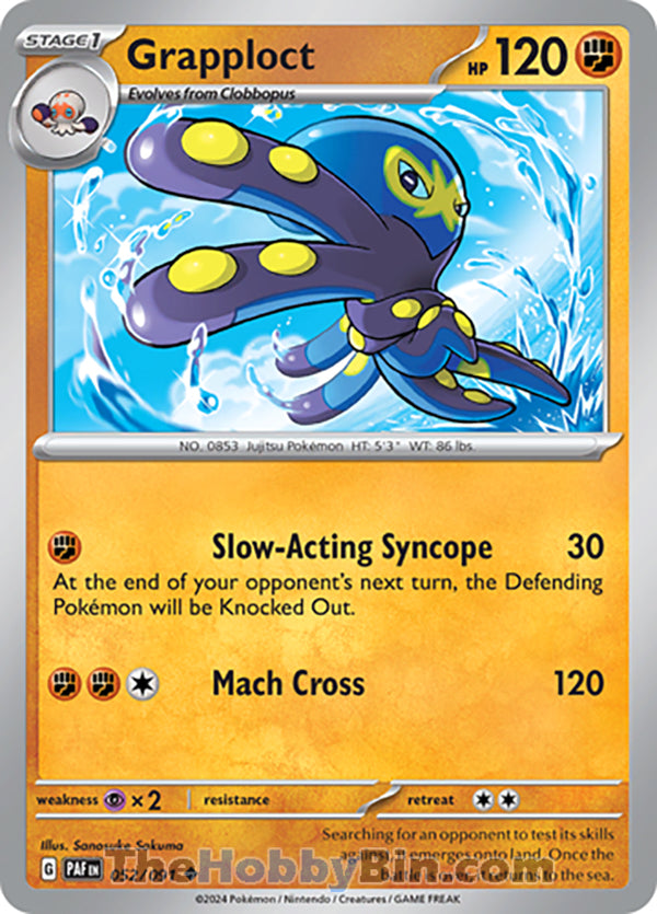 Grapploct #052/091 Uncommon - Paldean Fates Pokemon card