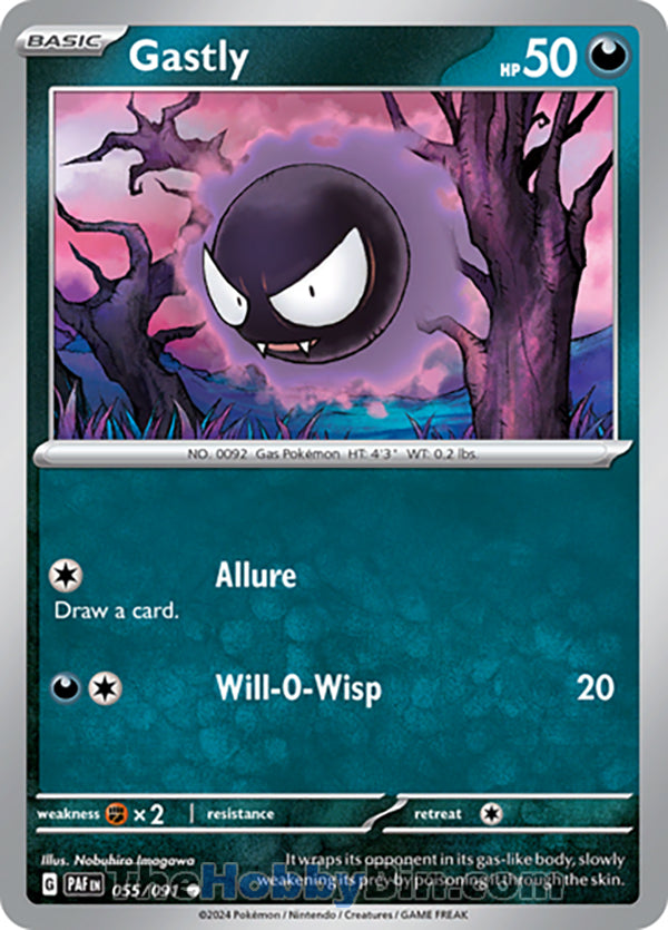 Gastly #055/091 Common - Paldean Fates Pokemon card