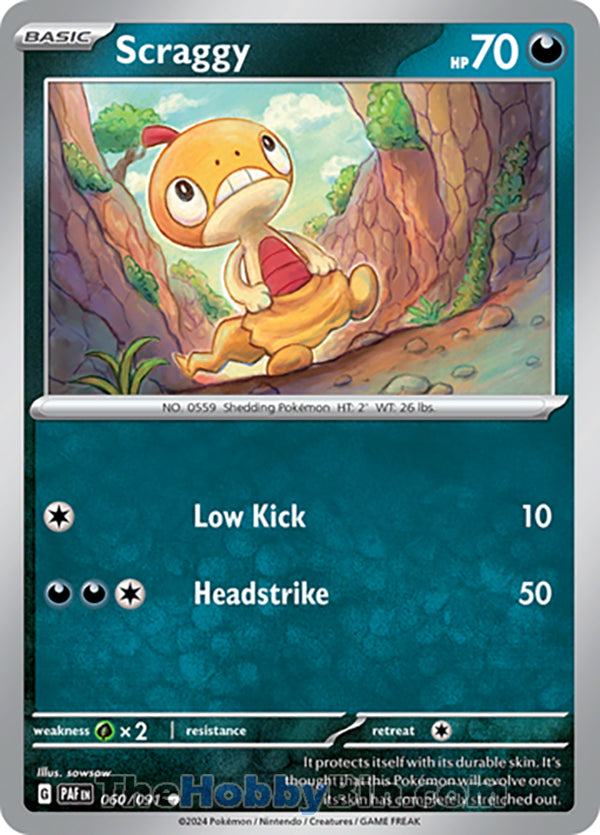 Scraggy #060/091 Common - Paldean Fates Pokemon card