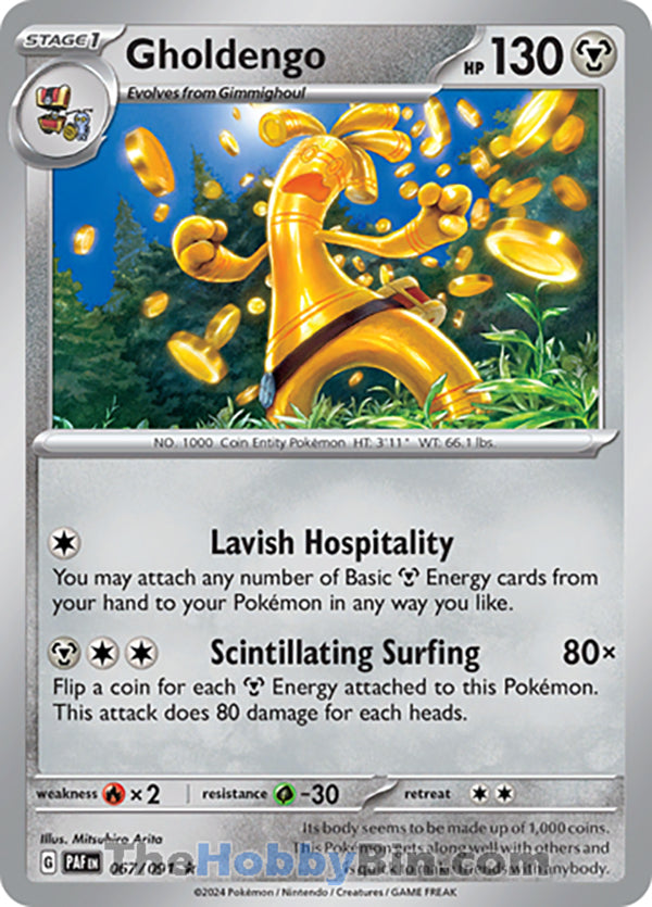 Gholdengo #067/091 Rare - Paldean Fates Pokemon card