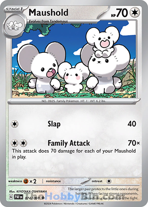 Maushold #074/091 Uncommon - Paldean Fates Pokemon card