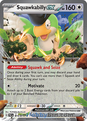 0075 Squawkabilly ex Double Rare Paldean Fates