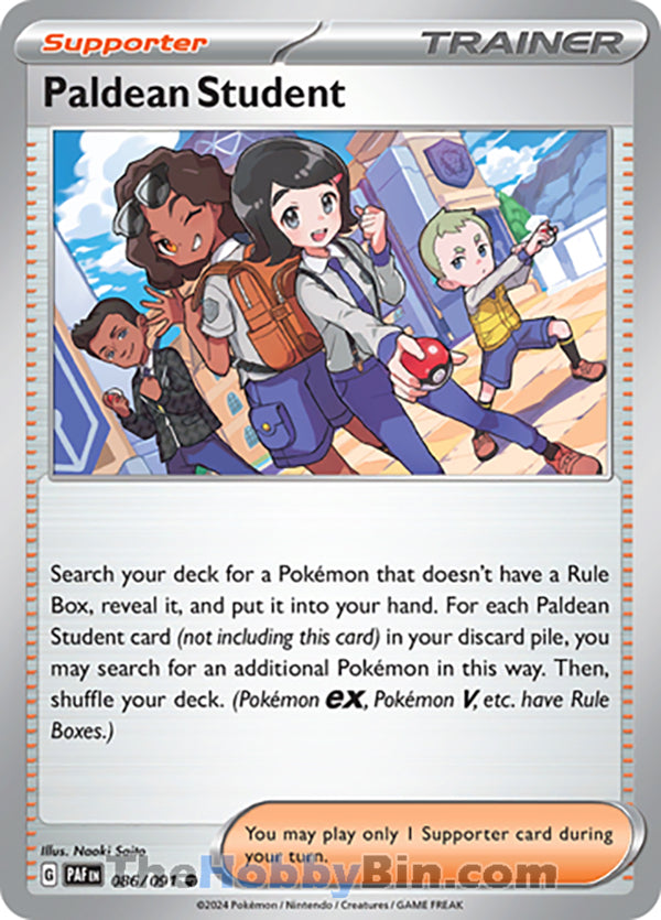 Paldean Student #086/091 Common - Paldean Fates Pokemon card
