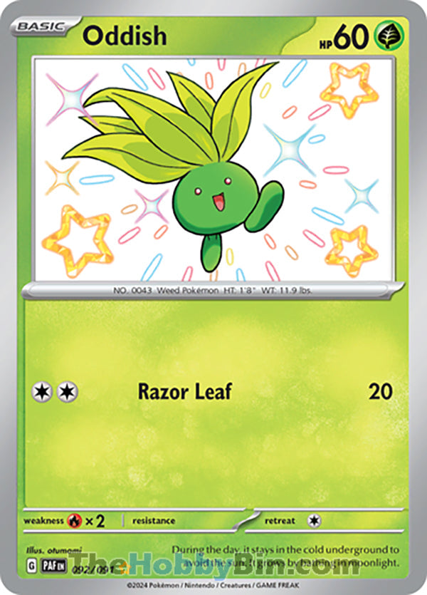 Oddish #092/091 Shiny Rare - Paldean Fates Pokemon card