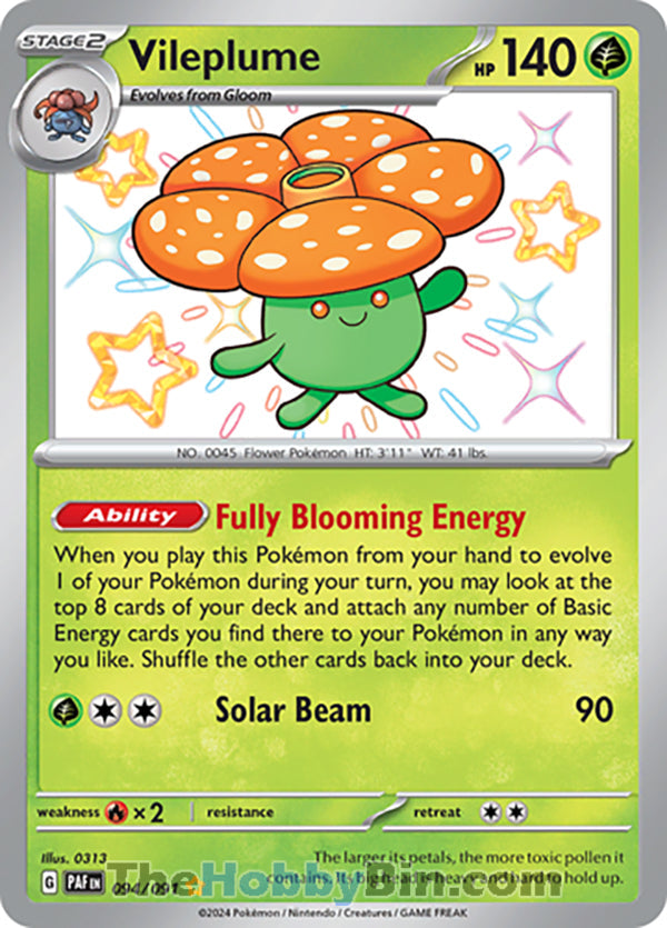 Vileplume #094/091 Shiny Rare - Paldean Fates Pokemon card