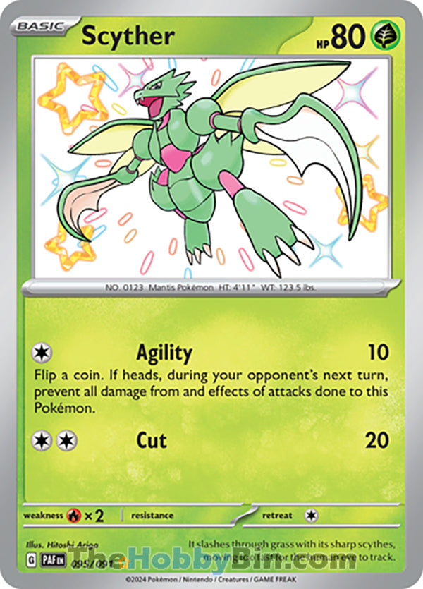 Scyther #095/091 Shiny Rare - Paldean Fates Pokemon card