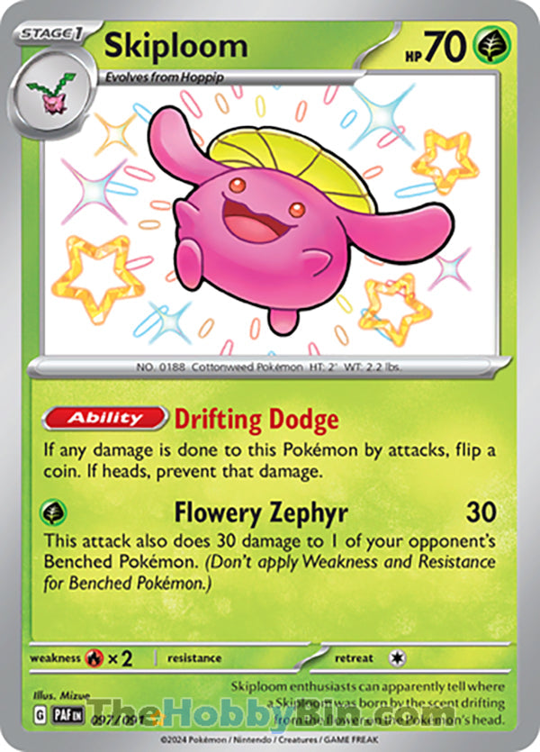 Skiploom #097/091 Shiny Rare - Paldean Fates Pokemon card