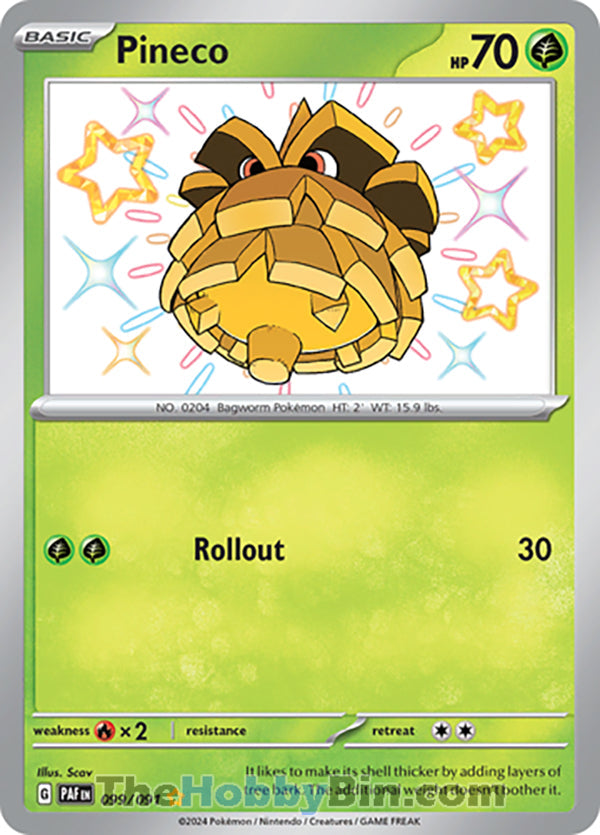 Pineco #099/091 Shiny Rare - Paldean Fates Pokemon card