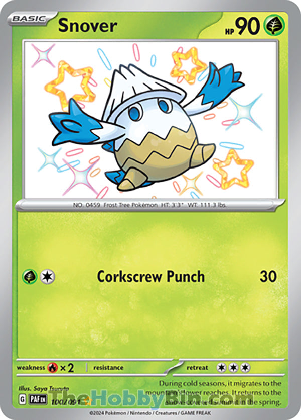 Snover #100/091 Shiny Rare - Paldean Fates Pokemon card