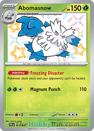 0101 Abomasnow Shiny Rare Paldean Fates