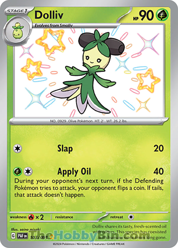Dolliv #103/091 Shiny Rare - Paldean Fates Pokemon card