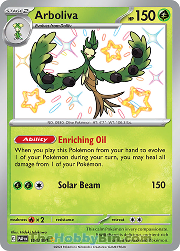 Arboliva #104/091 Shiny Rare - Paldean Fates Pokemon card