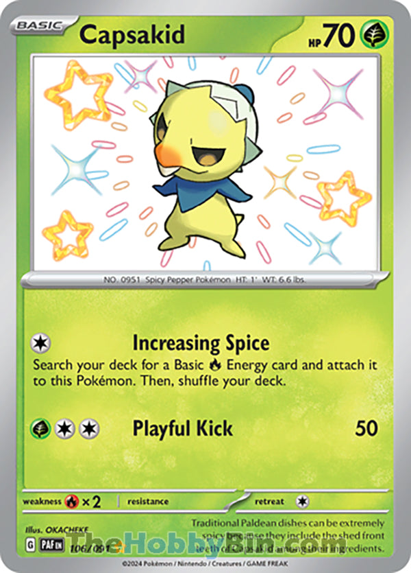 Capsakid #106/091 Shiny Rare - Paldean Fates Pokemon card