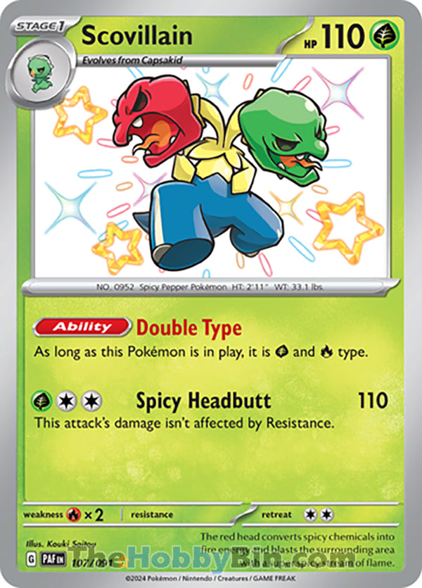 Scovillain #107/091 Shiny Rare - Paldean Fates Pokemon card
