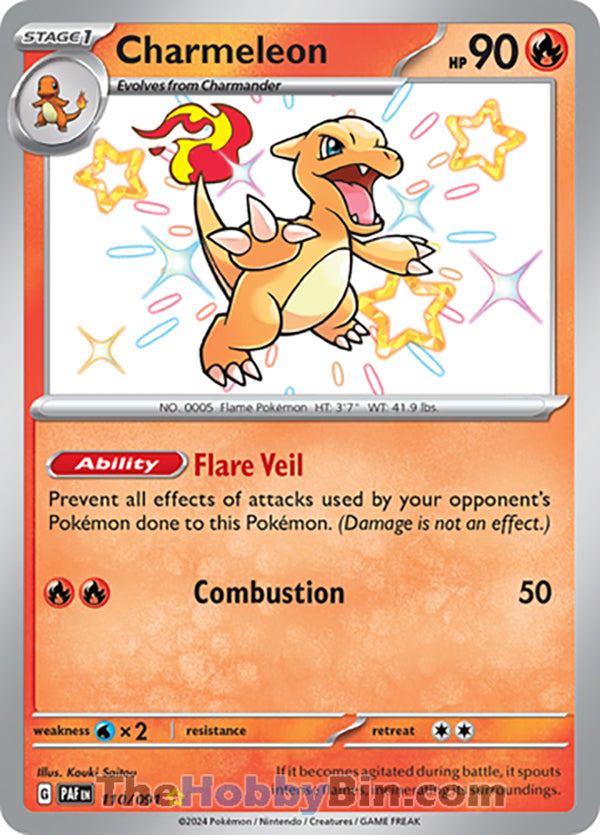 Charmeleon #110/091 Shiny Rare - Paldean Fates Pokemon card