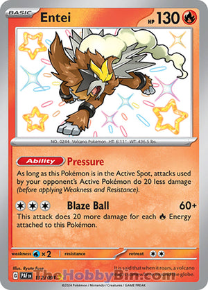 0112 Entei Shiny Rare Paldean Fates