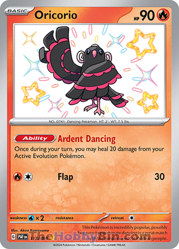 Oricorio #113/091 Shiny Rare - Paldean Fates Pokemon card