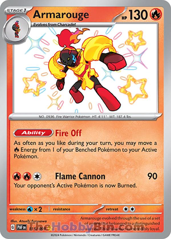 paldean fates rare card Armarouge Shiny #115/091 – The Hobby Bin (Don’t apply Weakness or Resistance for Benched Pokemon) Paldean Fates Illustration Rare Glimmer