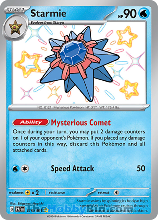 Starmie #119/091 Shiny Rare - Paldean Fates Pokemon card
