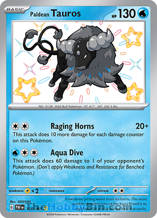 Paldean Tauros Paldean Fates Shiny Rare #120/091 – The Hobby Bin