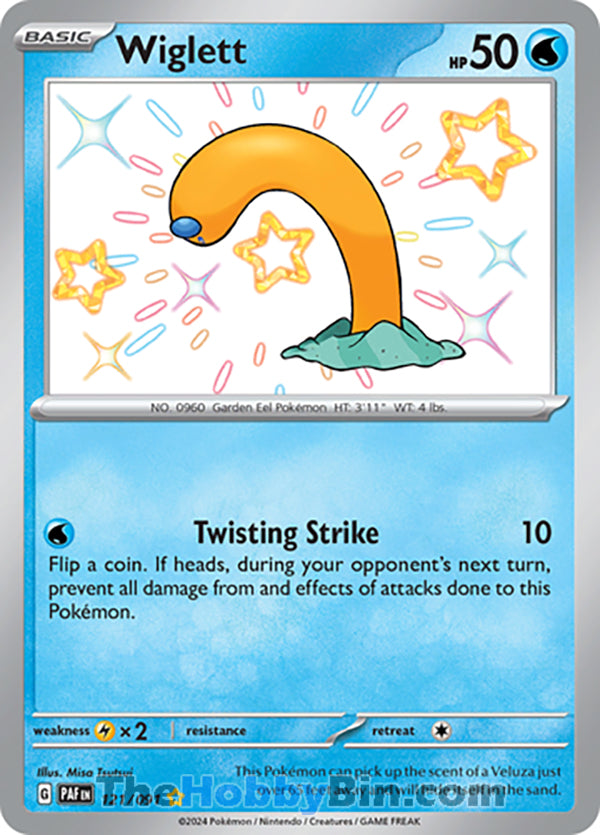 Wiglett #121/091 Shiny Rare - Paldean Fates Pokemon card