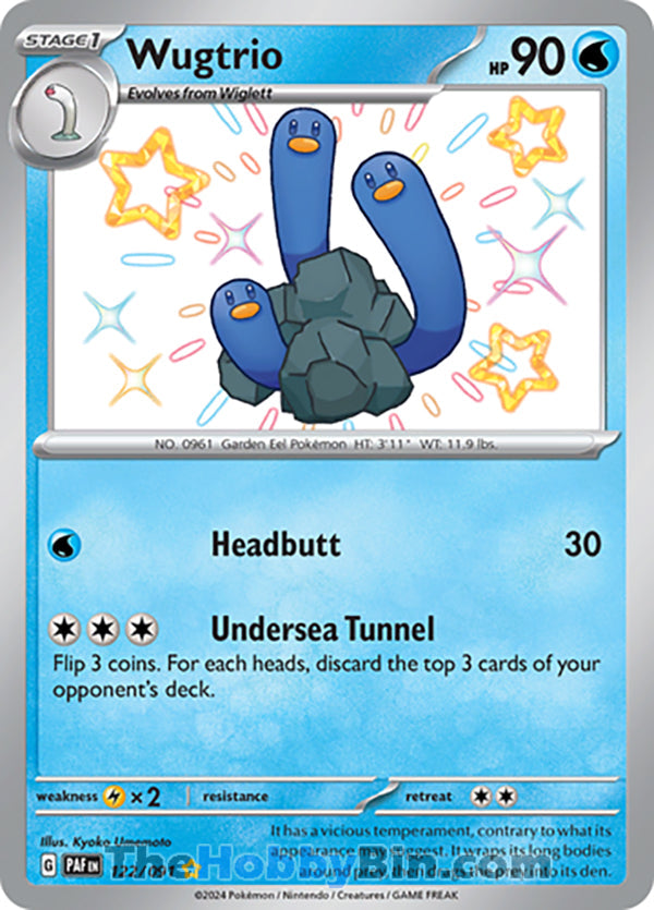 Wugtrio #122/091 Shiny Rare - Paldean Fates Pokemon card